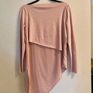 Zara Shirt - Long Sleeve, Draped, Nude Color